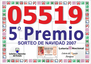 Premio repartido por Loter&iacute;a del Rosario &mdash; Navidad 2007